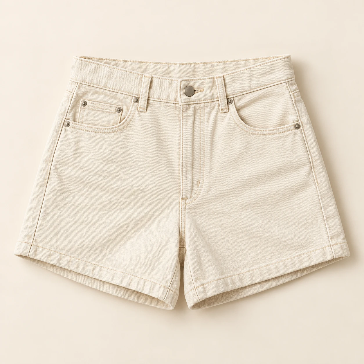 Golden Hour Ecru Shorts, Ecru, front view